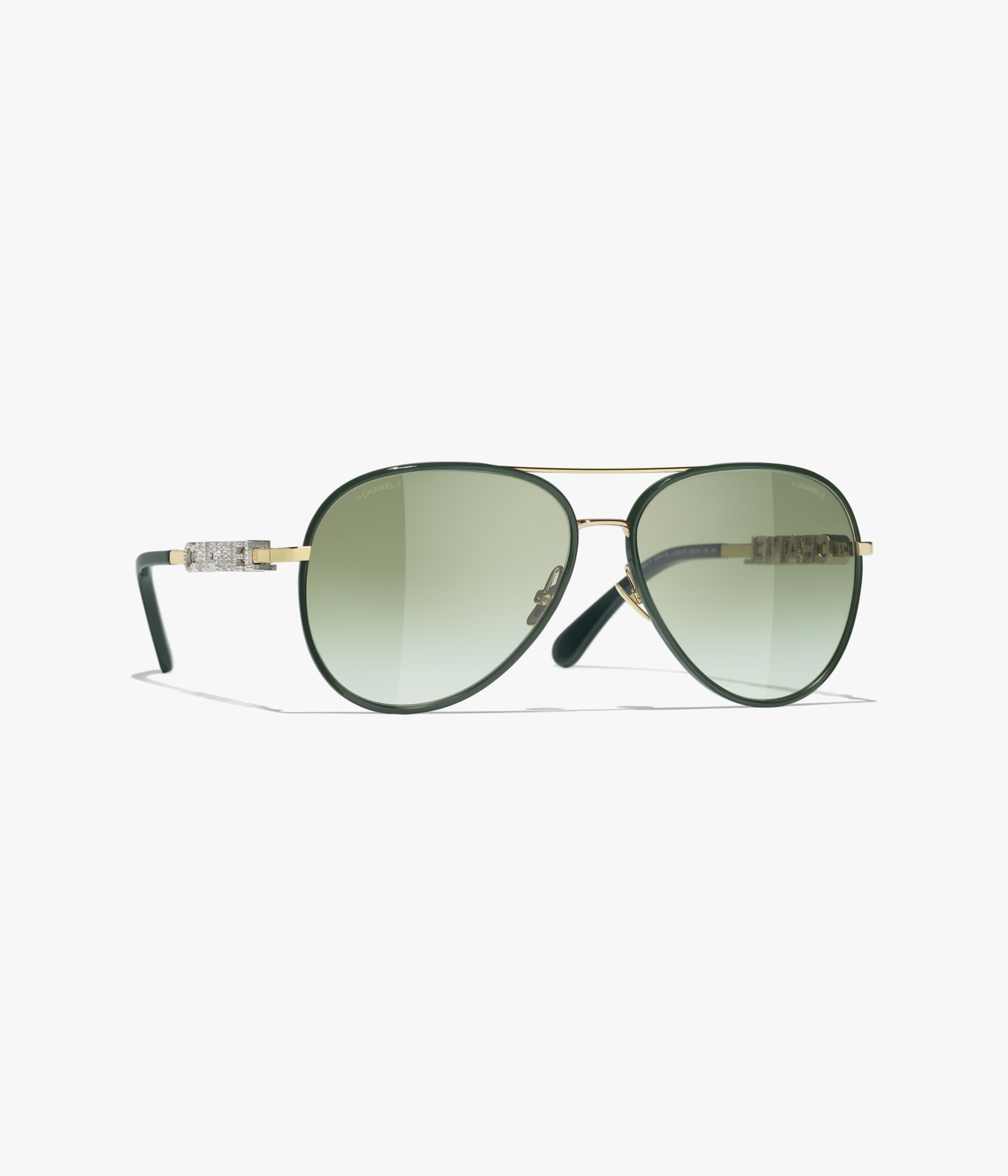 Gafas de sol estilo piloto - Gafas de sol - Dorado claro y verde